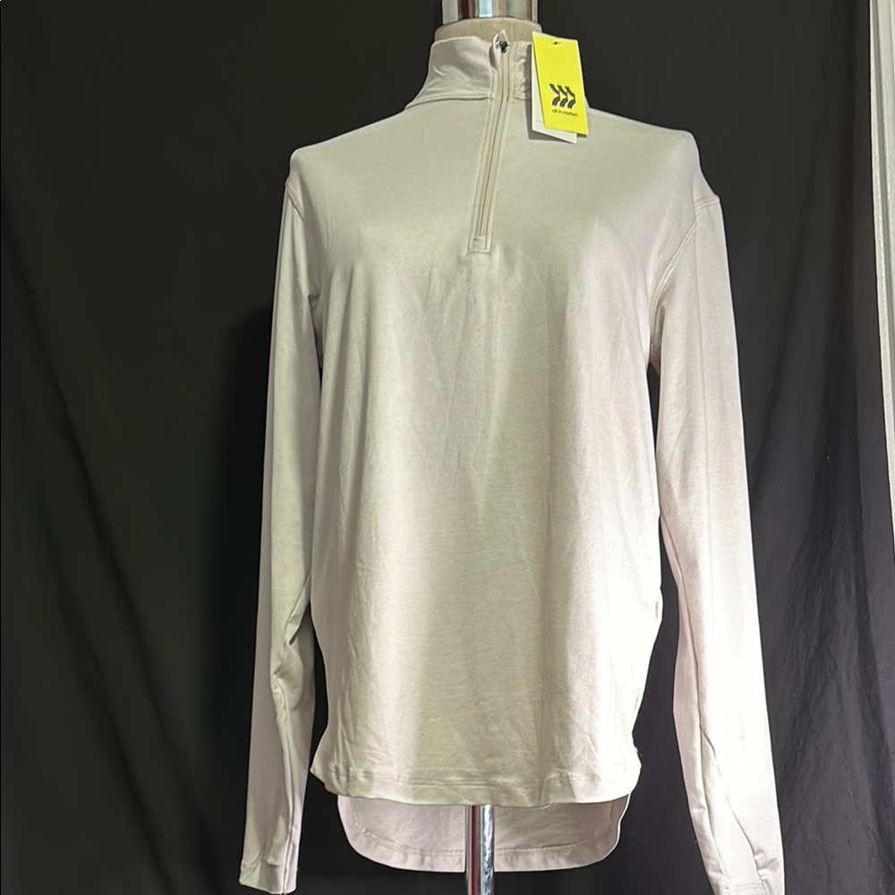 All in Motion Cream Quarter-Zip Pullover
